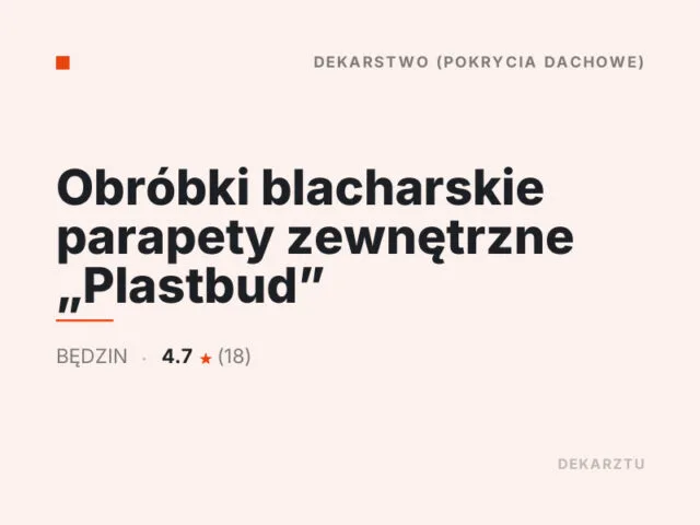 Obróbki blacharskie parapety zewnętrzne „Plastbud”