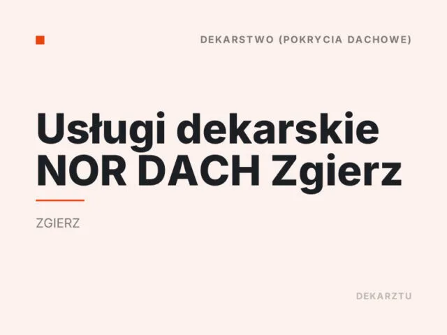 Usługi dekarskie NOR DACH Zgierz