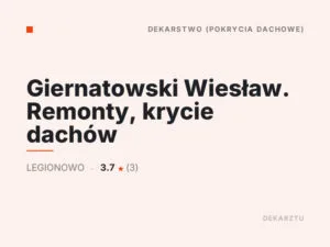 Giernatowski Wiesław. Remonty, krycie dachów