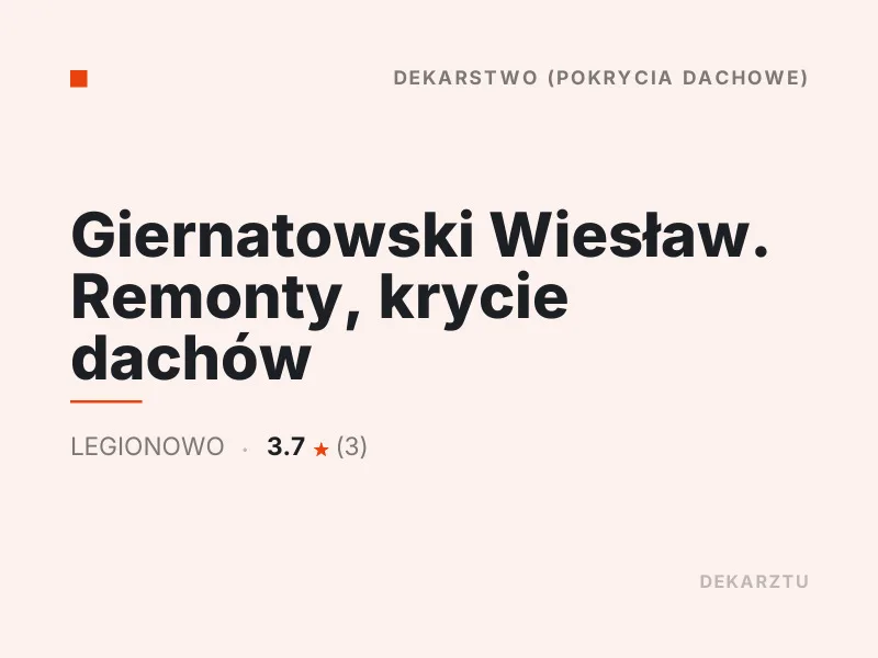 Giernatowski Wiesław Czyszczenie i odgrzybianie dachu Legionowo