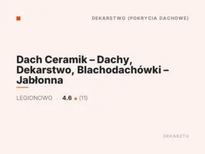 Dach Ceramik – Dachy, Dekarstwo, Blachodachówki – Jabłonna