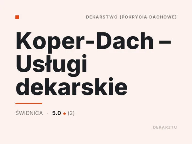 Koper-Dach – Usługi dekarskie