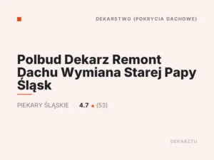 Polbud Dekarz Remont Dachu Wymiana Starej Papy Śląsk