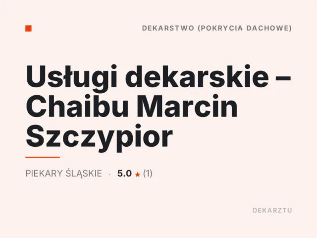 Usługi dekarskie – Chaibu Marcin Szczypior