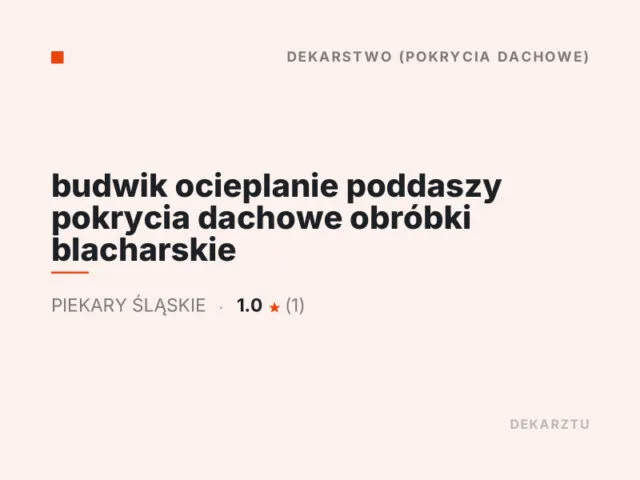 budwik ocieplanie poddaszy pokrycia dachowe obróbki blacharskie