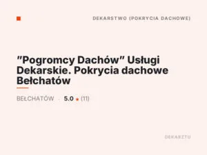 ”Pogromcy Dachów” Usługi Dekarskie. Pokrycia dachowe Bełchatów