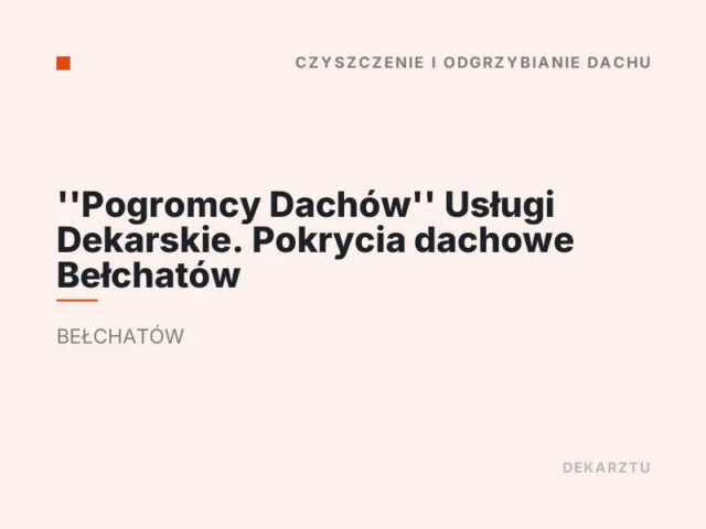 ”Pogromcy Dachów” Usługi Dekarskie. Pokrycia dachowe Bełchatów