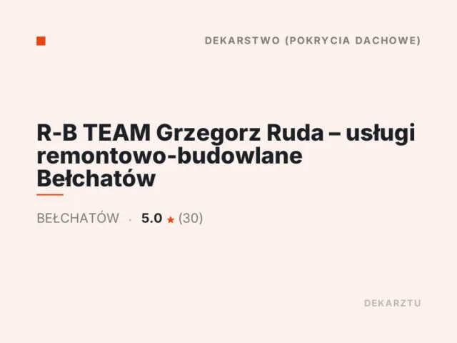 R-B TEAM Grzegorz Ruda – usługi remontowo-budowlane Bełchatów