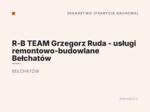 R-B TEAM Grzegorz Ruda – usługi remontowo-budowlane Bełchatów