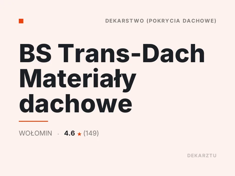 BS Trans-Dach Materiały dachowe blacha trapezowa Wołomin