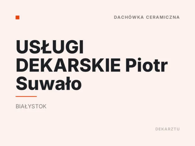 USŁUGI DEKARSKIE Piotr Suwało