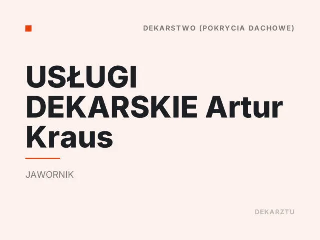 USŁUGI DEKARSKIE Artur Kraus
