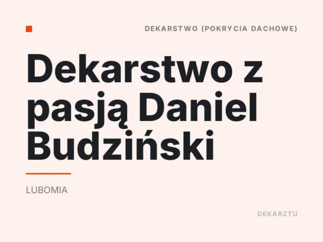 Dekarstwo z pasją Daniel Budziński