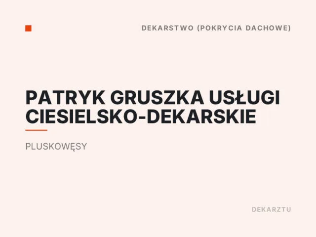 Patryk Gruszka Usługi Ciesielsko-Dekarskie