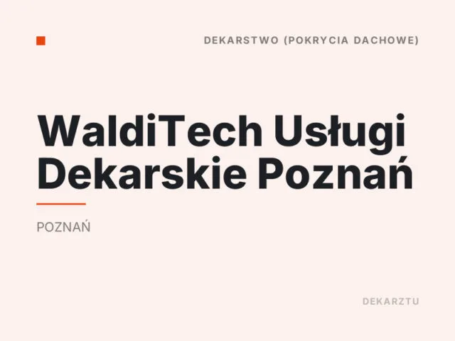 WaldiTech Usługi Dekarskie Poznań