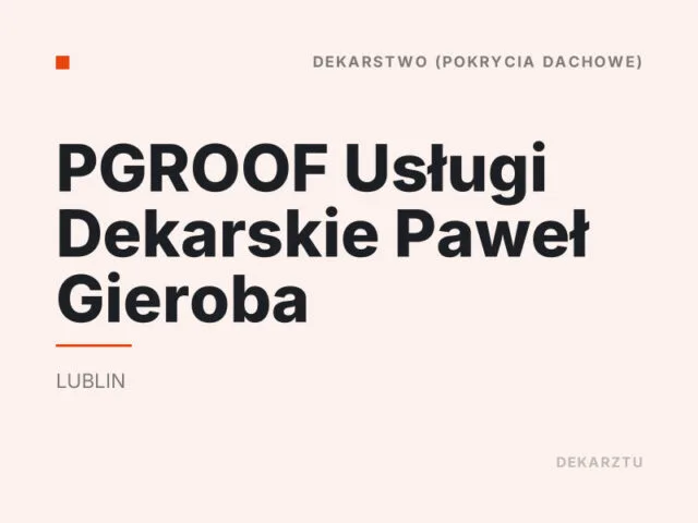 PGROOF Usługi Dekarskie Paweł Gieroba